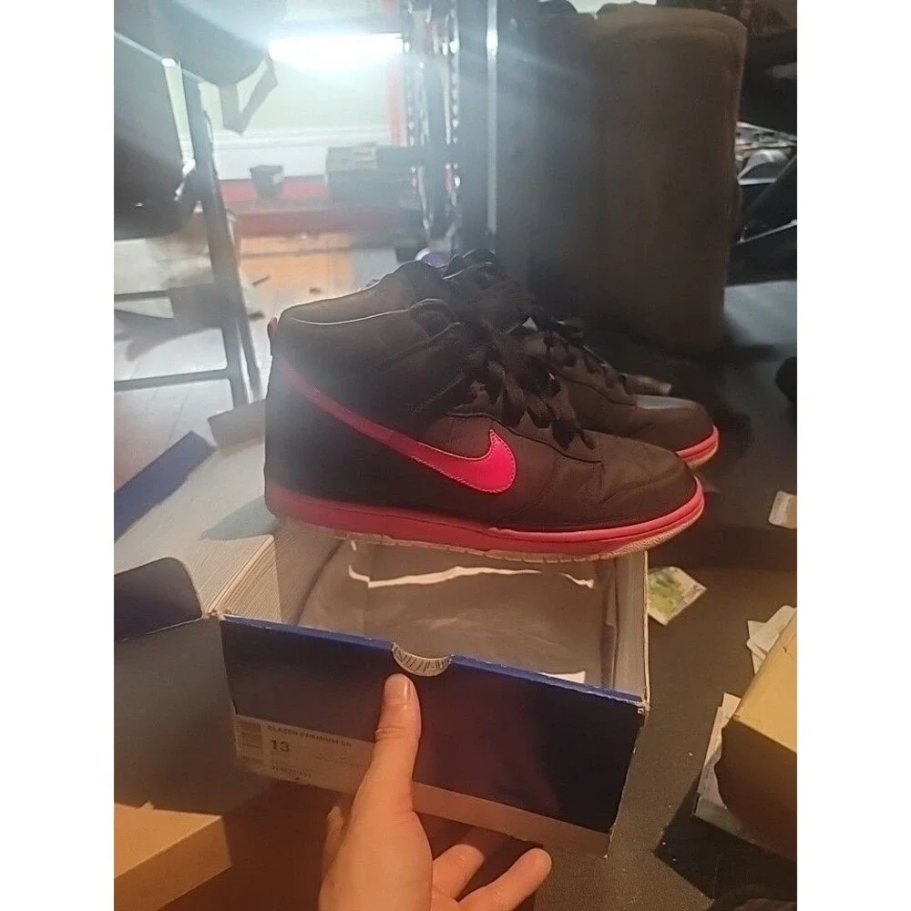 Nike Dunk High Hi Nylon Premium Size 12 Black Pink 354713-061